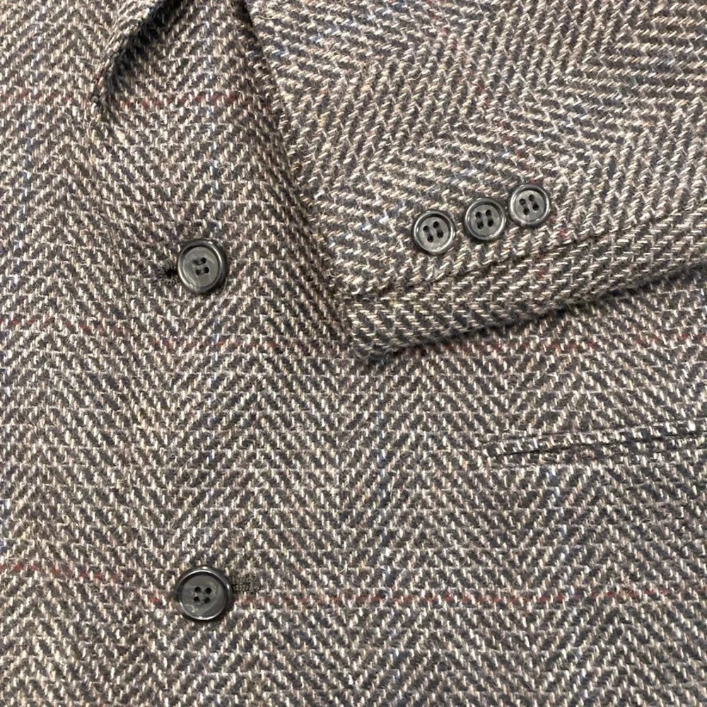 Pierre‎ Cardin 40L Gray 100% Wool Tweed Blazer Sport Coat Jacket